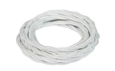 CAVO TRECCIA SETA 2 X 0,75 MMQ BIANCO MATASSA 5 MT