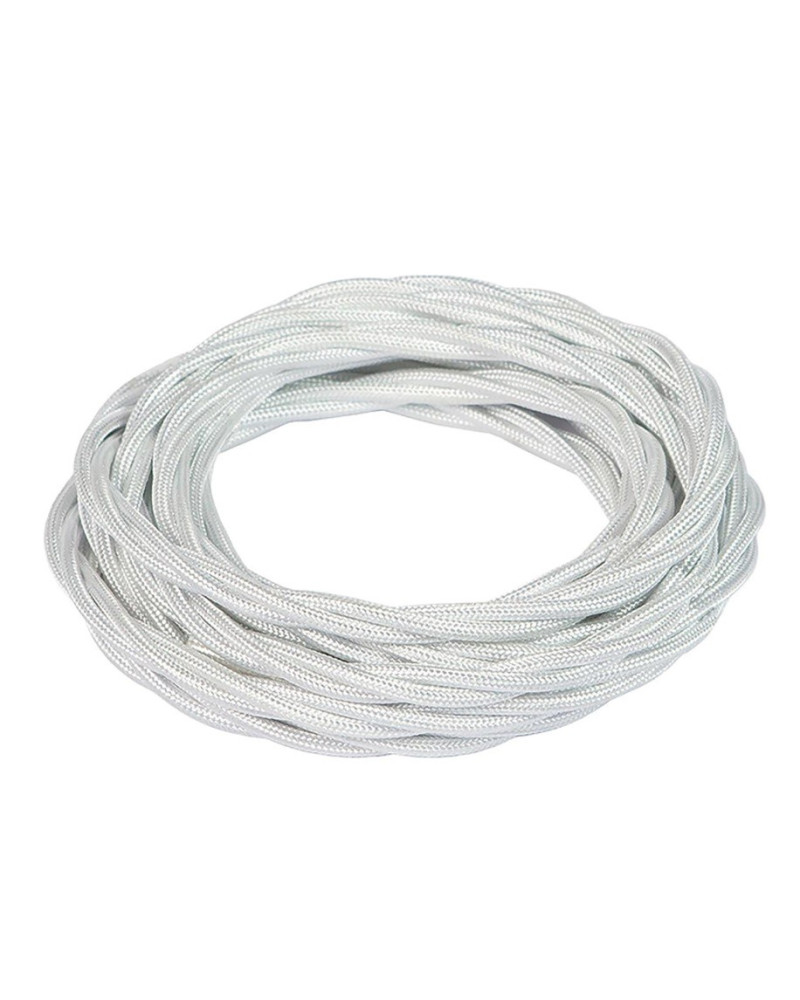 CAVO TRECCIA SETA 2 X 0,75 MMQ BIANCO MATASSA 5 MT