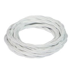 CAVO TRECCIA SETA 2 X 0,75 MMQ BIANCO MATASSA 5 MT