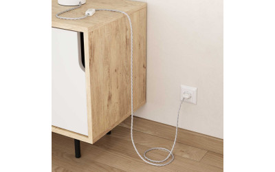 CAVO TRECCIA SETA 2 X 0,75 MMQ BIANCO MATASSA 5 MT