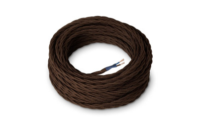 CAVO TRECCIA SETA 2 X 0,75 MMQ MARRONE