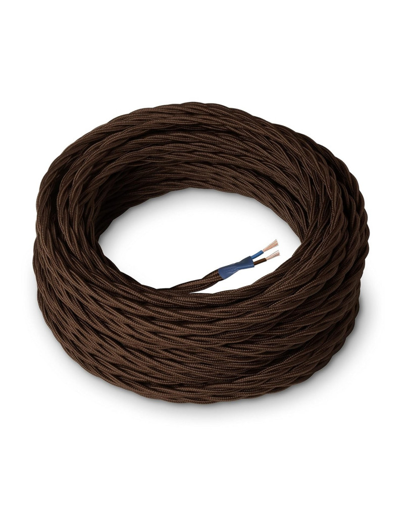 CAVO TRECCIA SETA 2 X 0,75 MMQ MARRONE