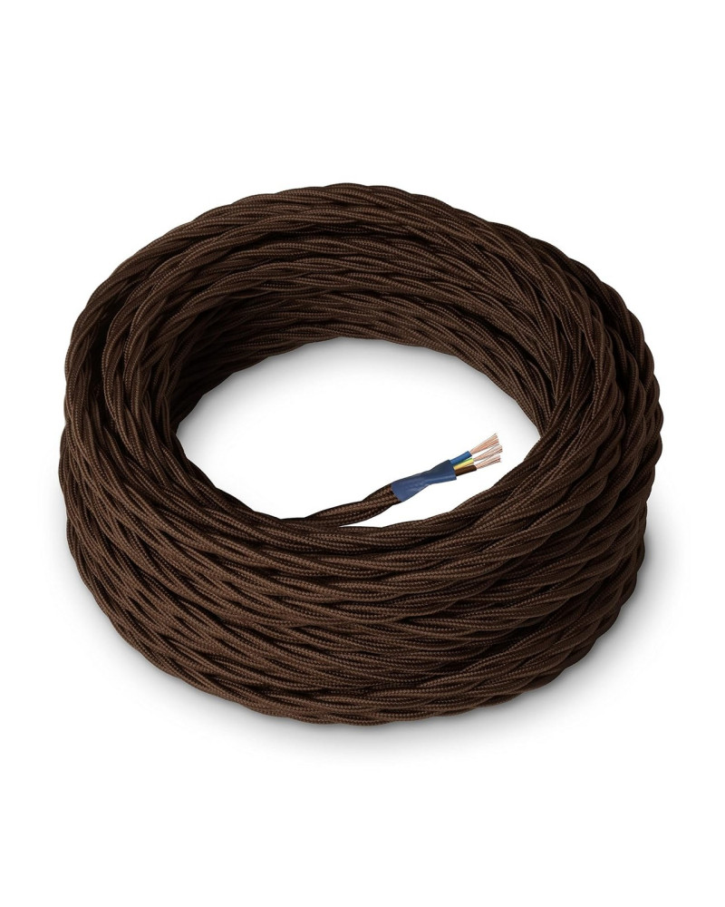 CAVO TRECCIA SETA 3 X 1,5 MMQ MARRONE