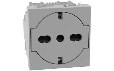 PRESA SCHUKO FLAT UNEL BIP 16A GRIGIA MATIXGO