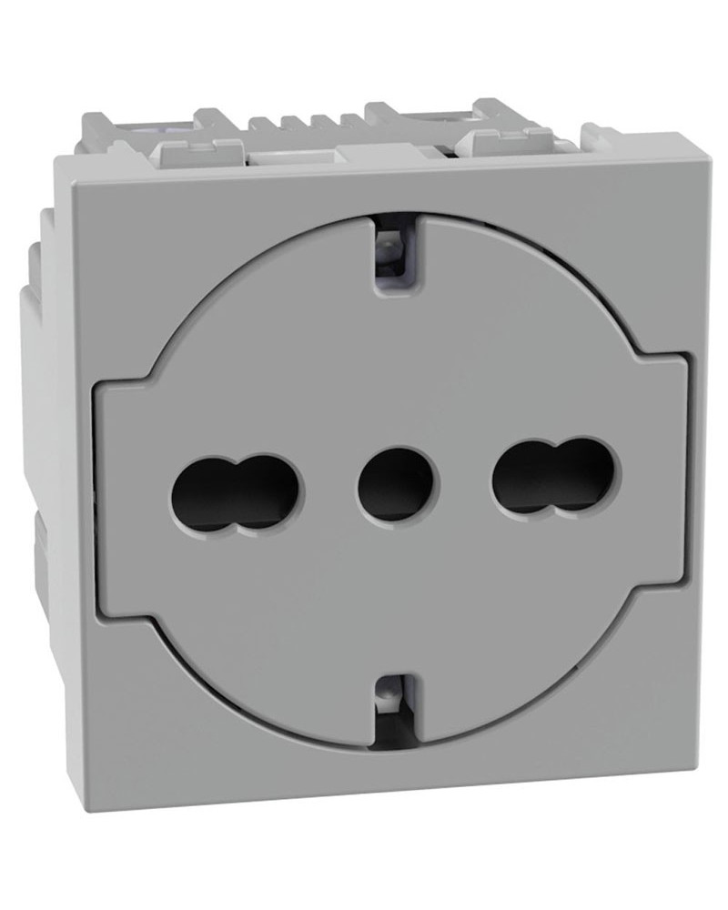 PRESA SCHUKO FLAT UNEL BIP 16A GRIGIA MATIXGO