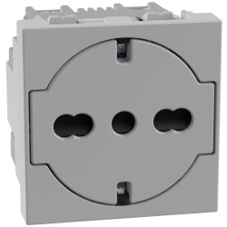 PRESA SCHUKO FLAT UNEL BIP 16A GRIGIA MATIXGO
