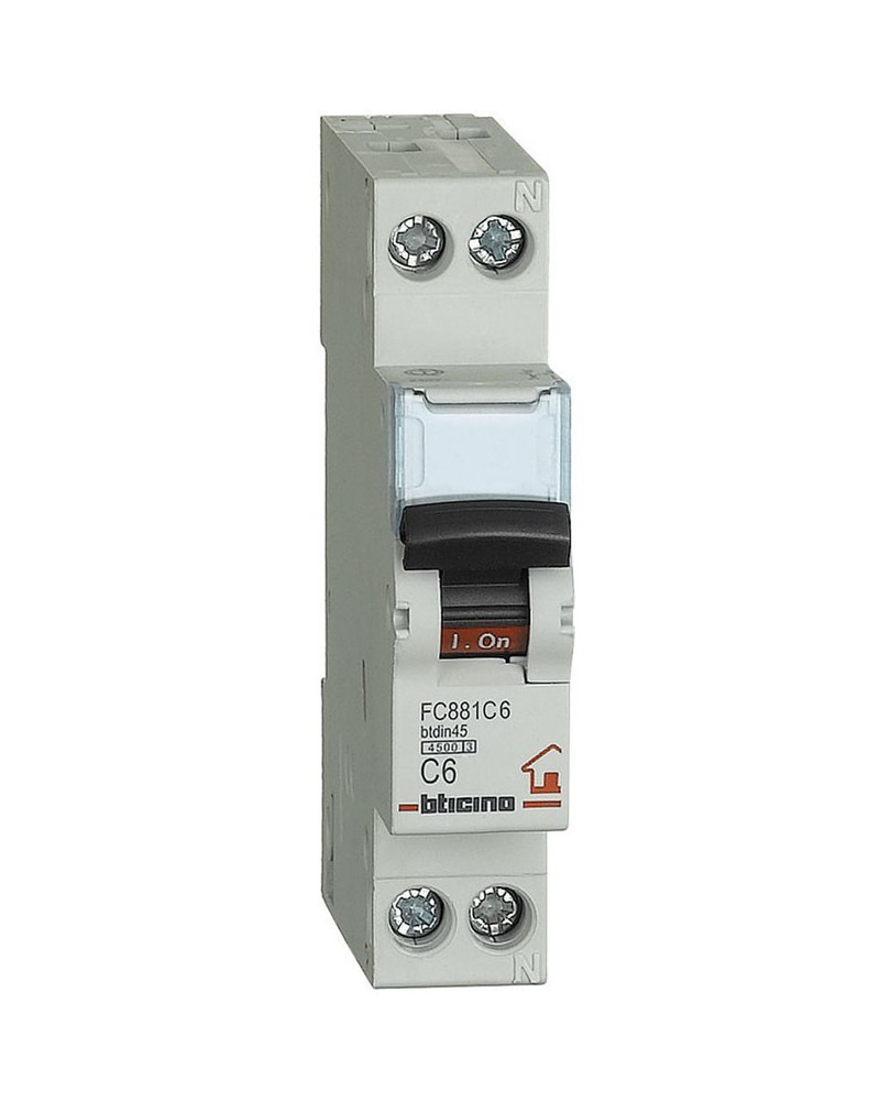 INTERRUTTORE MAGNETOTERMICO  6A 1MD 4500A BTICINO