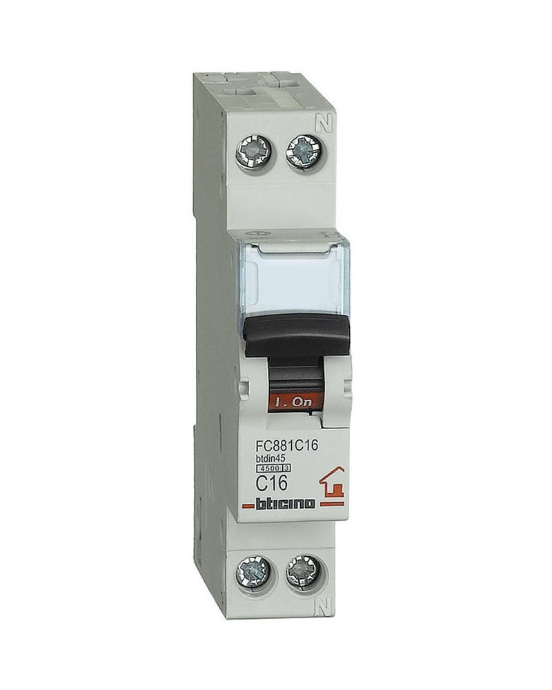 INTERRUTTORE MAGNETOTERMICO 16A 1MD 4500A BTICINO