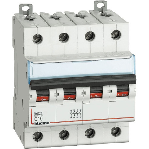 MAGNETOTERMICO 4P CURVA C 10A 4,5kA BTIDIN45 - BTC