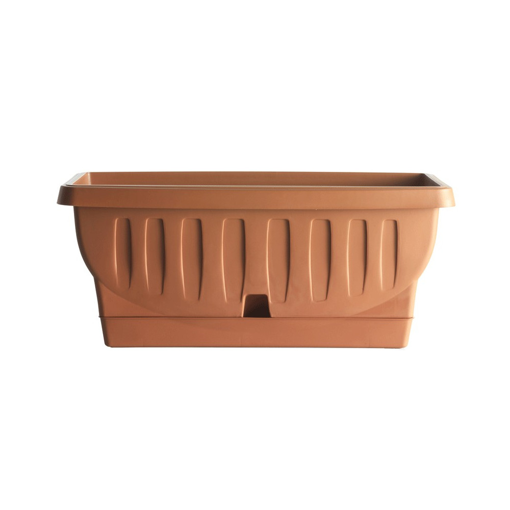 FIORIERA IN RESINA RETTANGOLARE TERRACOTTA