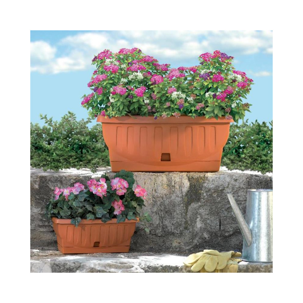 FIORIERA IN RESINA RETTANGOLARE TERRACOTTA