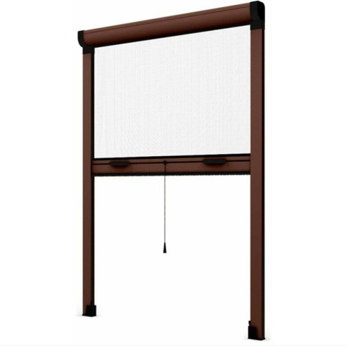 ZANZARIERA A RULLO PER FINESTRA MARRONE