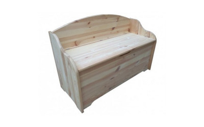 Cassapanca in legno con schienale | Panca contenitore rustica in pino naturale