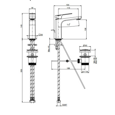 MISCELATORE LAVABO CROMO MIX SERIE FIT