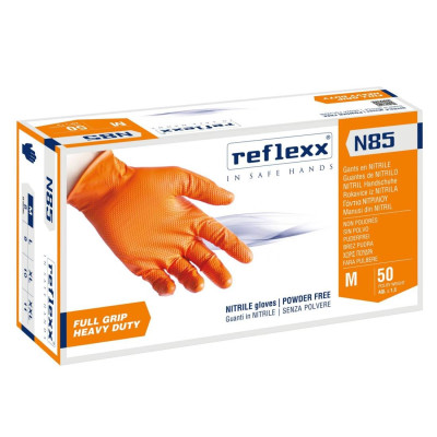 GUANTI NITRILE ARANCIONE CONFEZIONE PZ.50 PZ TG.M