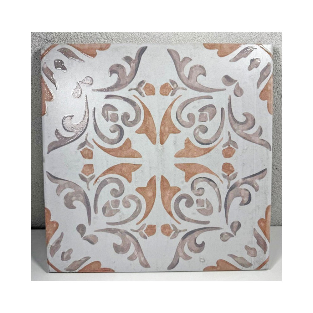 PAVIMENTO DECORO TERRACOTTA STILE VIETRI CM 23,5 X 23,5