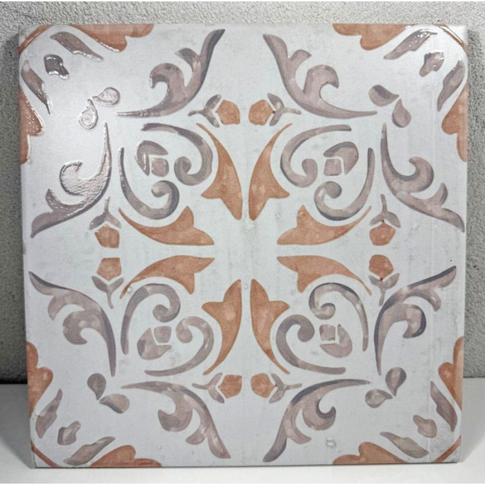 PAVIMENTO DECORO TERRACOTTA STILE VIETRI CM 23,5 X 23,5