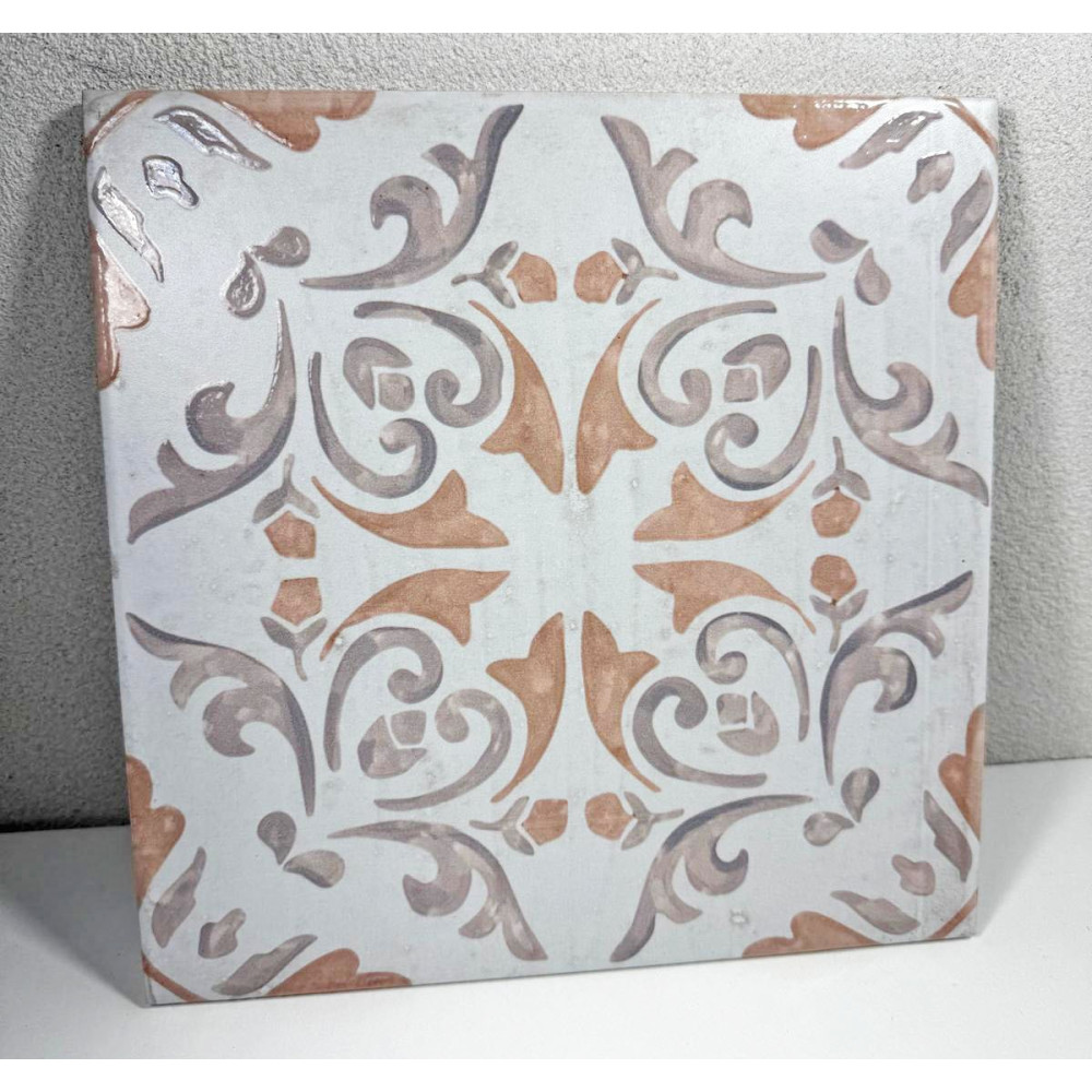 PAVIMENTO DECORO TERRACOTTA STILE VIETRI CM 23,5 X 23,5