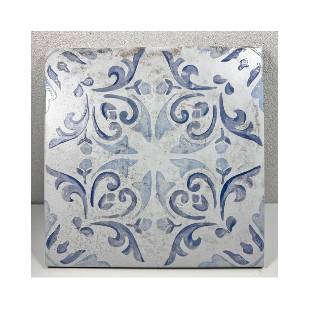 PAVIMENTO DECORO BLU STILE VIETRI CM 23,5 X 23,5
