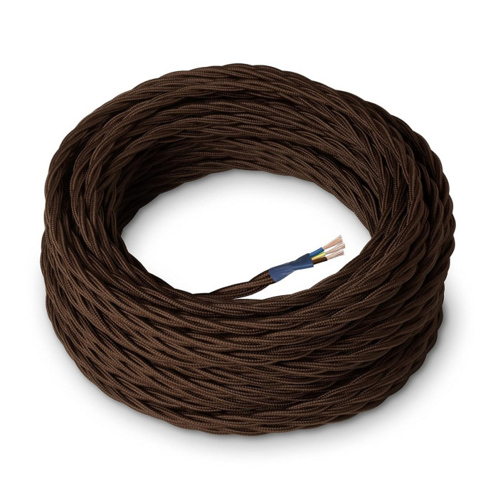 CAVO TRECCIA SETA 3 X 1,5 MMQ MARRONE