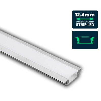 PROFILO ALLUMINIO PER STRIP LED 2MT VTAC