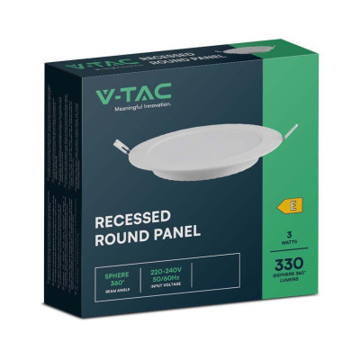 MINI PANNELLO LED 3W D.9,5CM 6500K SLIM VTAC