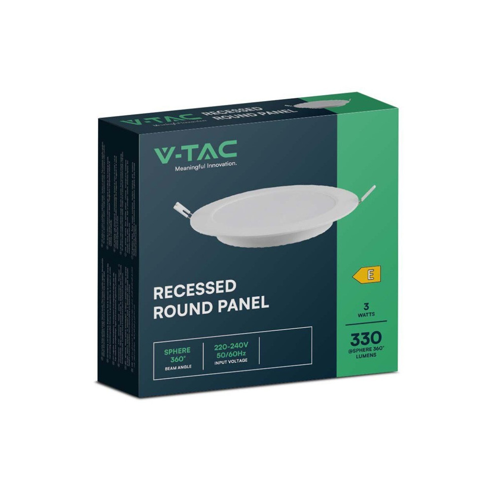 MINI PANNELLO LED 3W D.9,5CM 6500K SLIM VTAC