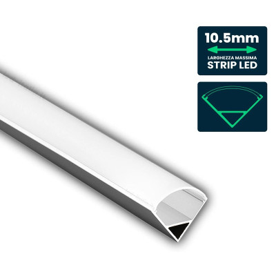 PROFILO ANGOLARE ALLUMINIO PER STRIP LED 2MT VTAC 15,8 x 15,8 mm