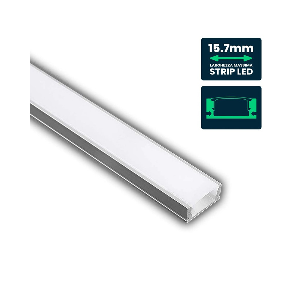 PROFILO ESTENSIBILE ALLUMINIO PER STRIP LED - 2MT V-TAC