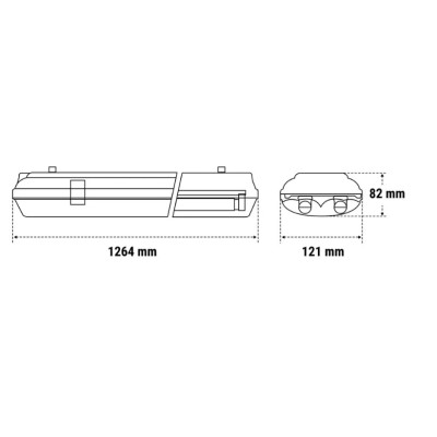 PLAFONIERA STAGNA 2 X T8 LED 120cm IP65 BEGHELLI