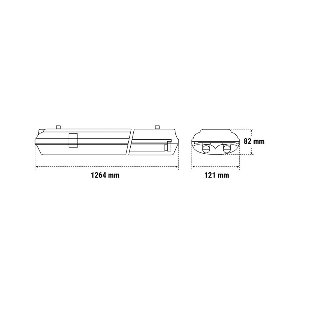 PLAFONIERA STAGNA 2 X T8 LED 120cm IP65 BEGHELLI