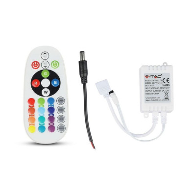 CONTROLLER PER LED RGB 12/24V C/TELECOMANDO - VTAC 12V -72W 24V-144W
