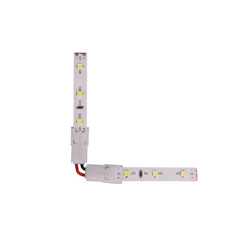 CONNETTORE CURVO 2PIN ALIMAZIONE 12V STRIP LED SMD50 KIT DA 2 PEZZI