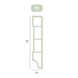 BATTISCOPA SQUARE BIANCO MM 14x70  - 2,5MT ESPANSO