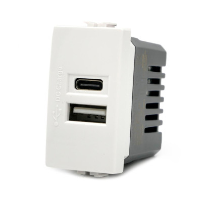 PRESA 2 USB  A + C 5V - 2,4A MATIX COMP.