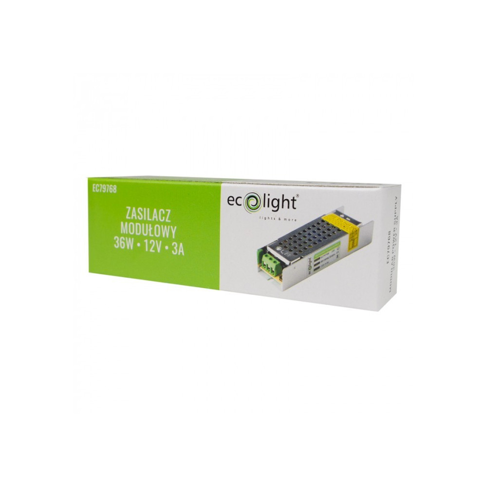 TRASFORMATORE PER LED 12V 36W - 240V 3A IP20 - ECOLIGHT