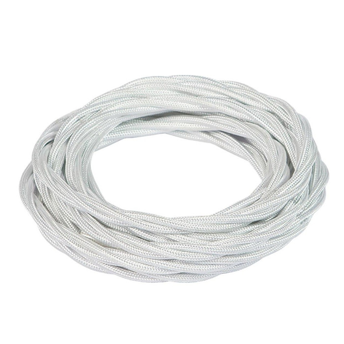 MATASSA 5 MT CAVO TRECCIA SETA 2 X 0,75 MMQ BIANCO