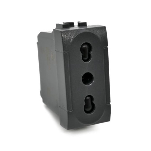 PRESA BIVALENTE 10A /16A2P+T NERO LIVING INT. COMP