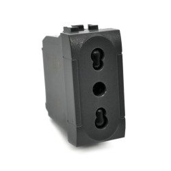 PRESA BIVALENTE 10A /16A2P+T NERO LIVING INT. COMP