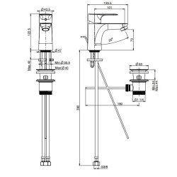 MISCELATORE LAVABO SERIE 22 CON CARTUCCIA WSC