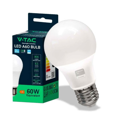 LAMPADINA GOCCIA 8,5 W E27 V-TAC LUCE CALDA