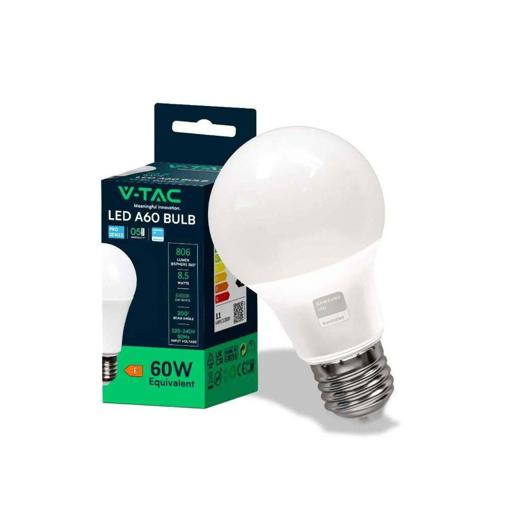 LAMPADINA GOCCIA 8,5 W E27 V-TAC LUCE CALDA