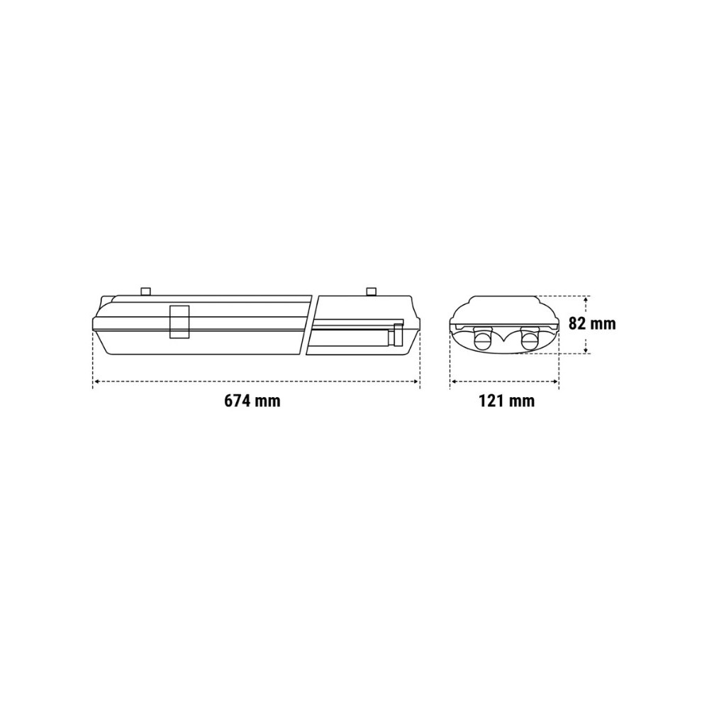 PLAFONIERA STAGNA 2 X T8 LED 60cm IP65 BEGHELLI
