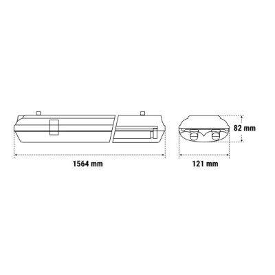 PLAFONIERA STAGNA 2 X T8 LED 150cm IP65 BEGHELLI