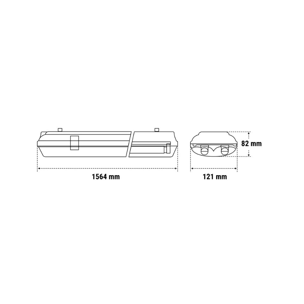 PLAFONIERA STAGNA 2 X T8 LED 150cm IP65 BEGHELLI