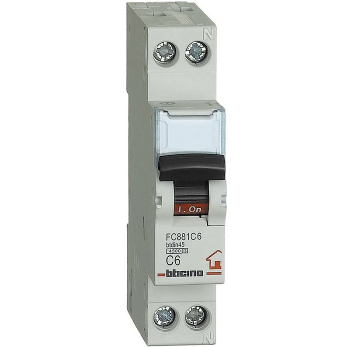 INTERRUTTORE MAGNETOTERMICO  6A 1MD 4500K BTICINO