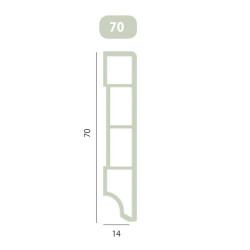 BATTISCOPA SQUARE BIANCO MM 14x70  - 2,5MT ESPANSO