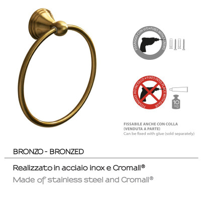 PORTASALVIETTE AD ANELLO IN BRONZO ROMANCE