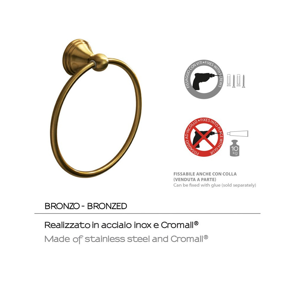 PORTASALVIETTE AD ANELLO IN BRONZO ROMANCE