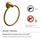 PORTASALVIETTE AD ANELLO IN BRONZO ROMANCE